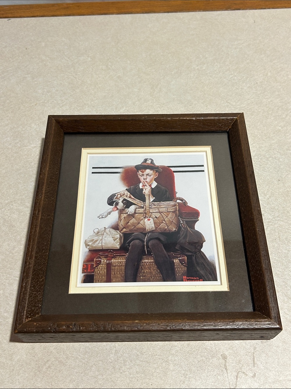 Norman Rockwell The Stowaway 1922 Print-Vintage Framed Art Print/Grandmas estate